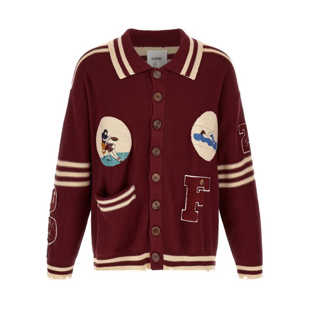 FOUND Bordeaux Cotton Men's Cardigan